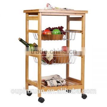 Hotel dinner car,hot selling bamboo buffet car.hotel dining trolley