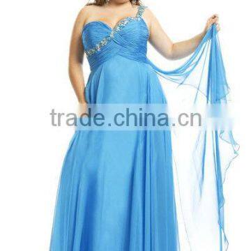 One-shoulder Plus Size Sweetheart Beaded Bridal Mother Dress PT-165