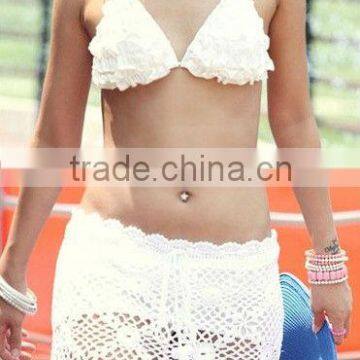 white color in summer girl crochet beach knitted wear 2014-2015