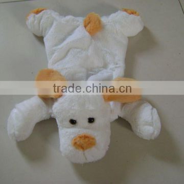 cheap promotional white dog soft plush animal shaped hot water bottle cover for 1000ml