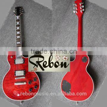 Weifang wine red colour RLP electric guitar with quilted maple top