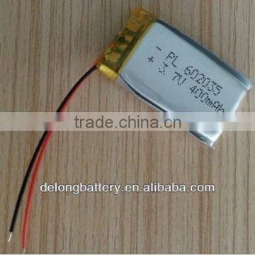 China supplier shenzhen factory OEM rechargeable battery 3.7v 400mah for rc li polymer small helicopter,GPS,MP3,MP4,tools