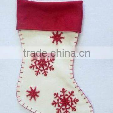 beaded snowflakes xmas stocking