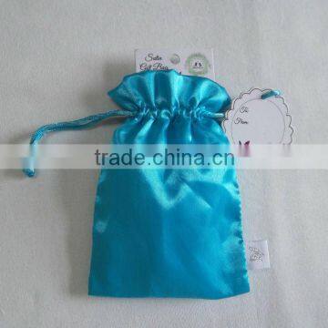 best sale blue custom satin jewelry bag