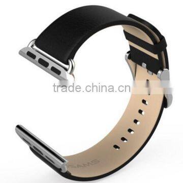 2015 High quality genuine leather band With Connector for apple watch factory wholesale