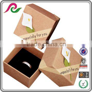 square kraft cardboard gift box with black Foam inside for jewelry packing