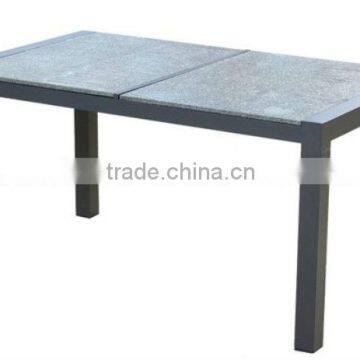 Hotel furniture garden balcony aluminum table with stone top