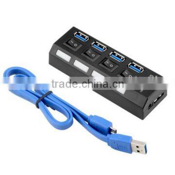 USB 3.0 Hub 4 Ports Super Speed 5Gbps 4-port 3.0 Hub With on/off Switch For Windows Mac OS Linux PC Laptop