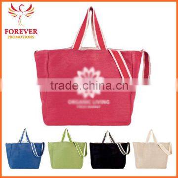 16" Silk- screen Logo Black Red Jute Tote Shopper Bag With Handles and Shoulder Strap                        
                                                Quality Choice