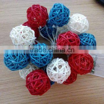 20L blue led battery light/rattan ball light/christmas decoration