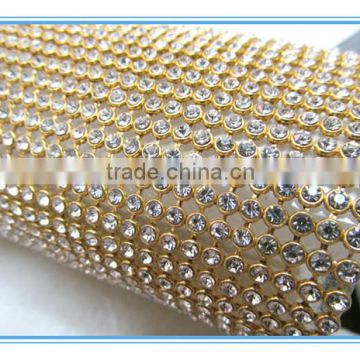 Hot fix crystal rhinestone mesh banding, rhinestone mesh wholesale