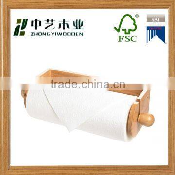 Hot Selling Wooden Kitchen Paper Roll Holder wooden toilet roll holder