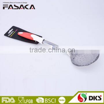 TSY003-SK Stainless steel Skimmer with PP + TPR handle tie card packing kitchen stainless steel utensils