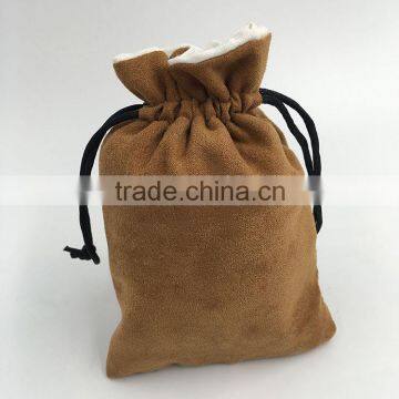 Custom Suede Jewelry Drawstring Bag, Brown Bag                        
                                                Quality Choice