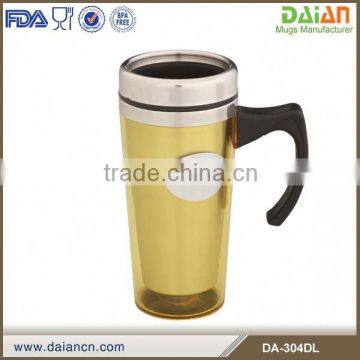 Designed Beautiful Double Wall Insulated Plasticl Coffee Mugs With Handle photo-4