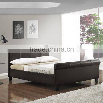 Sleigh Leather Bed