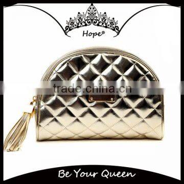 Gold PU Leather Makeup Kit Pouch