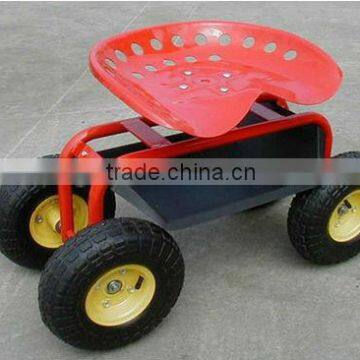 seat garden moving carts with 4 wheel