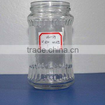 370ml round clear glass jar