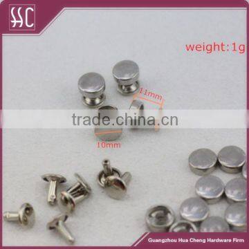 High quality flat head semi tubular rivet for leather