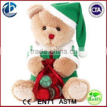 Polar Bear Christmas Decoration /Plush Stuffed Christmas Bear With Hat / Plush Bear With Candy Bag