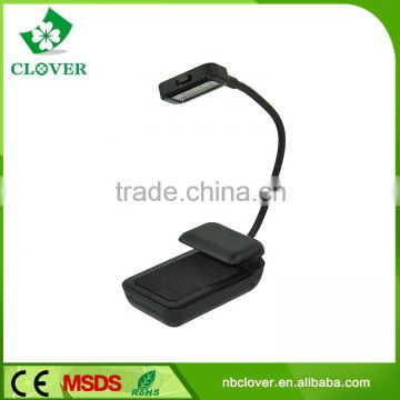 Black color plastic 3 LED clamp reading lamp for bed