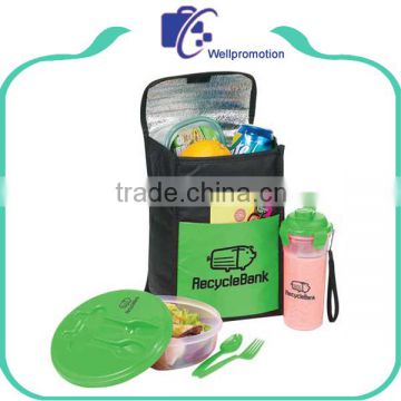 Promotional portable themal insulated non woven lunch cooler bag