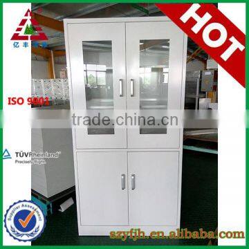 Half glass swing door stainless steel office filing cabinet/cupboard display furniture top selling product