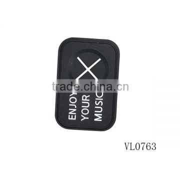 Earphone Shape Silicon PVC Label Soft 3D Rubber Clothing Patch