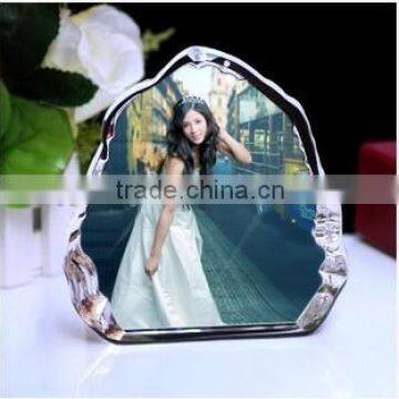 2015 wholesale Transparent nice Crystal Photo Frame For Wedding Decoration ice shaped