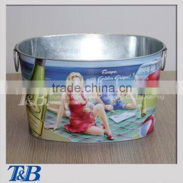 Customized big galvanized ice beer bucket