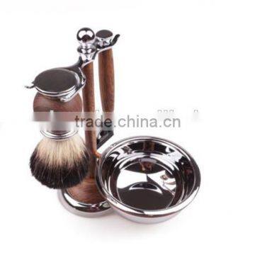 Wholesale Shaving Bowls Wooden Beard Brushes Silvertip Badger Hair Shaving Brush Sets