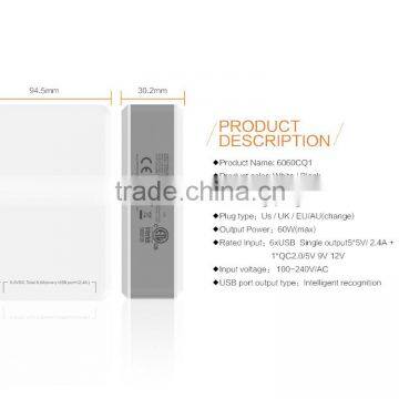 QC2.0 Quick Charger 6 Ports Multifunction USB Mobile Phone , Digital Device Rapid Charger With CE FCC Rohs Approved photo-2