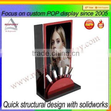 top grade acrylic cosmetics counter top lipstick display showcase