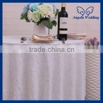 CL012D Popular made in china wedding decoration 108 inch round white sequin table cloth