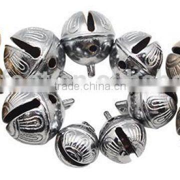 Sleigh Bell With Leather Strap Handing on the Door for Christmas Decoration