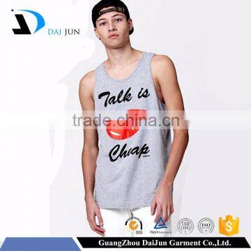 Daijun OEM summer best quality men's 100% cotton gray tank top manufacturer