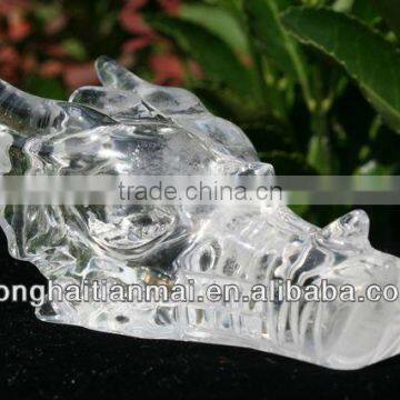 Natural ClearQuartz Rock Crystal Carved Dragon/giveaway gifts