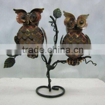 new! metal decoration with owl figurine