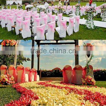 20*275cm In Stock Wedding Party Chair Organza Sach Bow Events Supplies Party Decoration Spandex Chair Cover