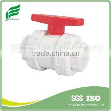 White Color PVC Double Union Ball Valve socket and thread