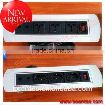 Guangzhou Manual Flip Up Desktop Socket with rotating sockets and switch