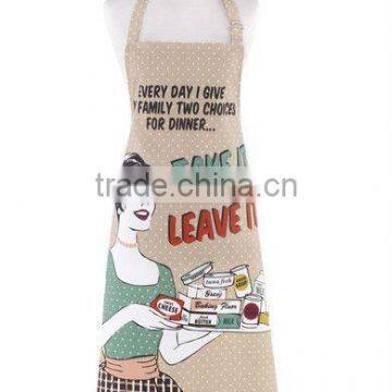 china supplier wholesale new design long printed sexy lady cooking apron