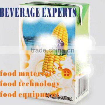 Thick type starch containing milk beverage suspending agent