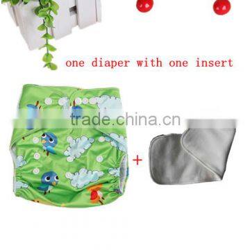 special cartoon printed cloth nappy cover for your lovely babies,one diaper with one 3-layer microfiber insert