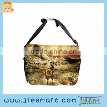 Canvas messenger bag custom made sublimation printing shoulder bag