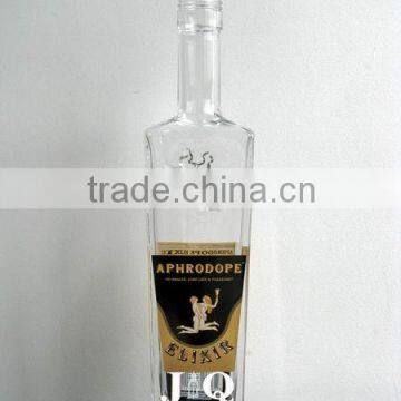 500ml clear glass vodka bottle