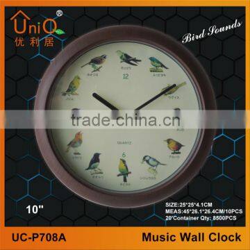 Plastic birds sounds wall clock