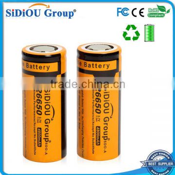 Sidiou Group Powerful 26650 Lithium Ion Battery 3.7V 4800mAh Rechargeable Battery for LED flashlight (A Set of 2 Pieces)