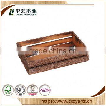 Good quality and new style Accept OEM rustic hinging natural wooden tray